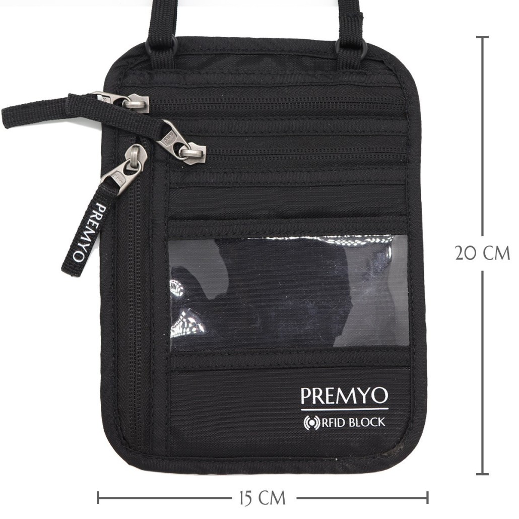 PREMYO Brustbeutel Brusttasche mit RFID Blocker