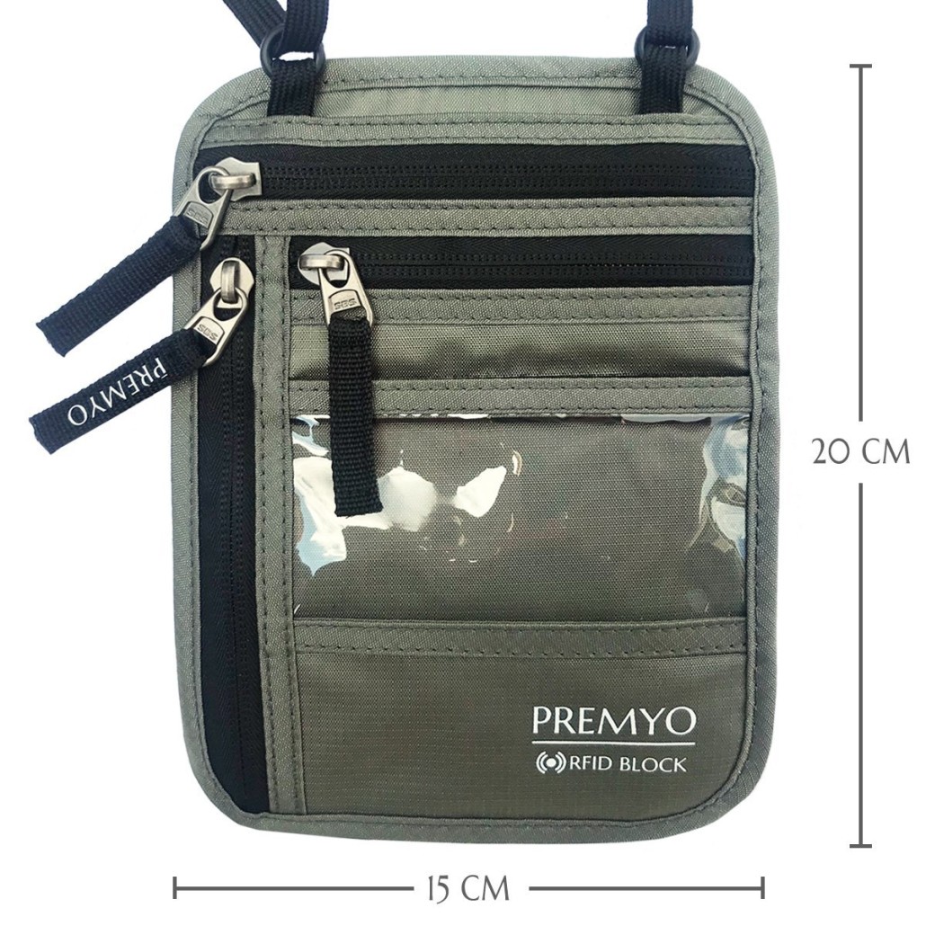 PREMYO Brustbeutel Brusttasche mit RFID Blocker