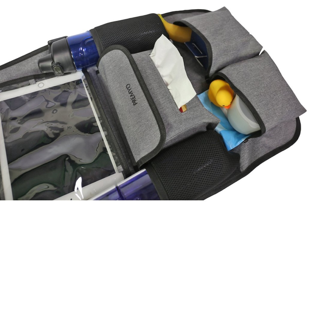 CALIYO Aufbewahrungstasche Auto-Rückenlehnentasche,3 Schichten Autositz  Aufbewahrungsnetz, mit 2 Taschen,Netz mit Haken und dehnbarer Netzbarriere